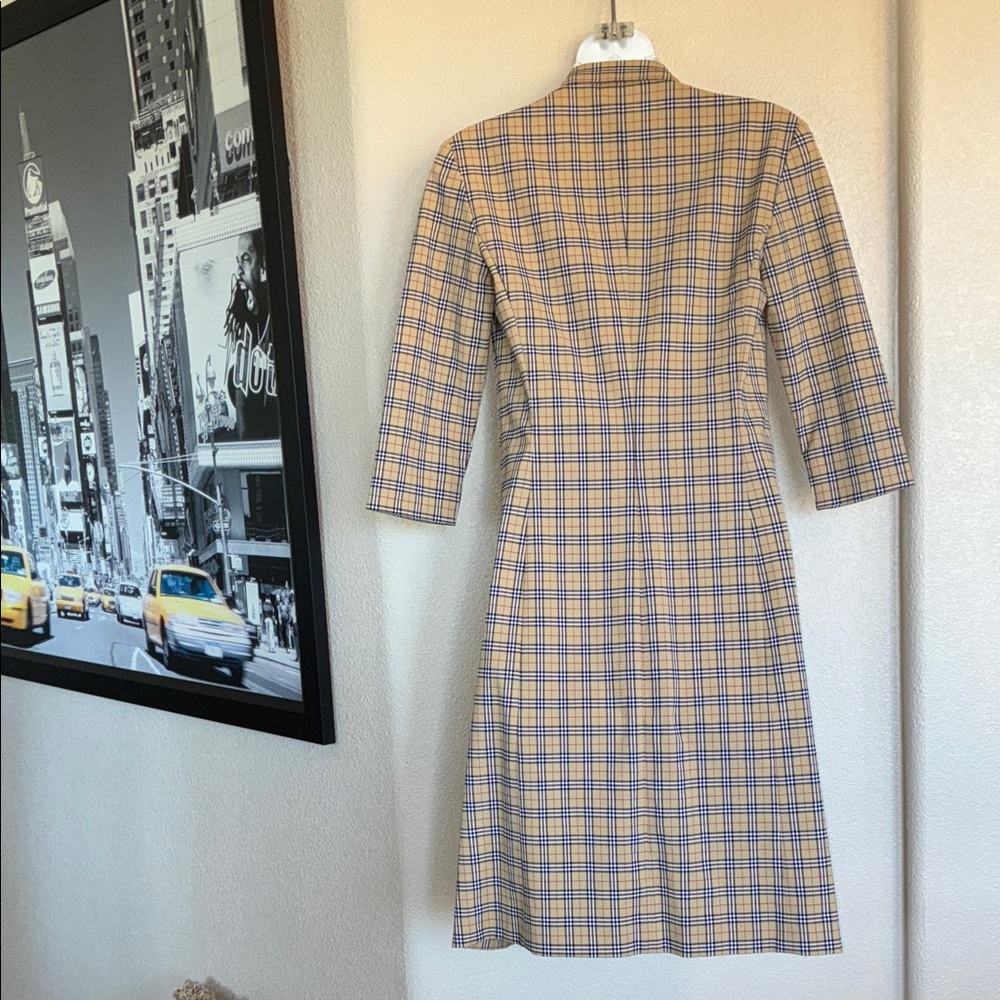 BURBERRY LONDON Blue Label dress black tan Classic plaid button down. VTG 38 EUC - Picture 4 of 17